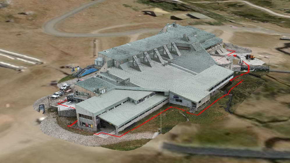 Photogrammetric 3D model of the Perisher Centre building